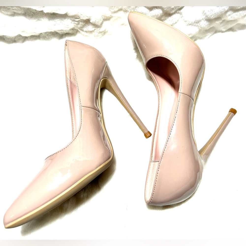 Genshuo Blush Nude Patent Leather pointed toe  Stiletto Heel women’s size 7 - Picture 3 of 9